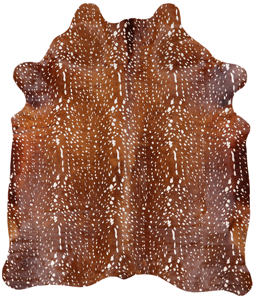 Deer Animal Print Natural Cowhide Rug - X-Large 7' 0