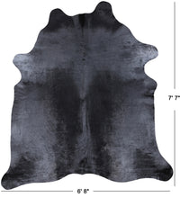 Thumbnail for Black Dyed Cowhide Natural Cowhide Rug - XX-Large 7' 7