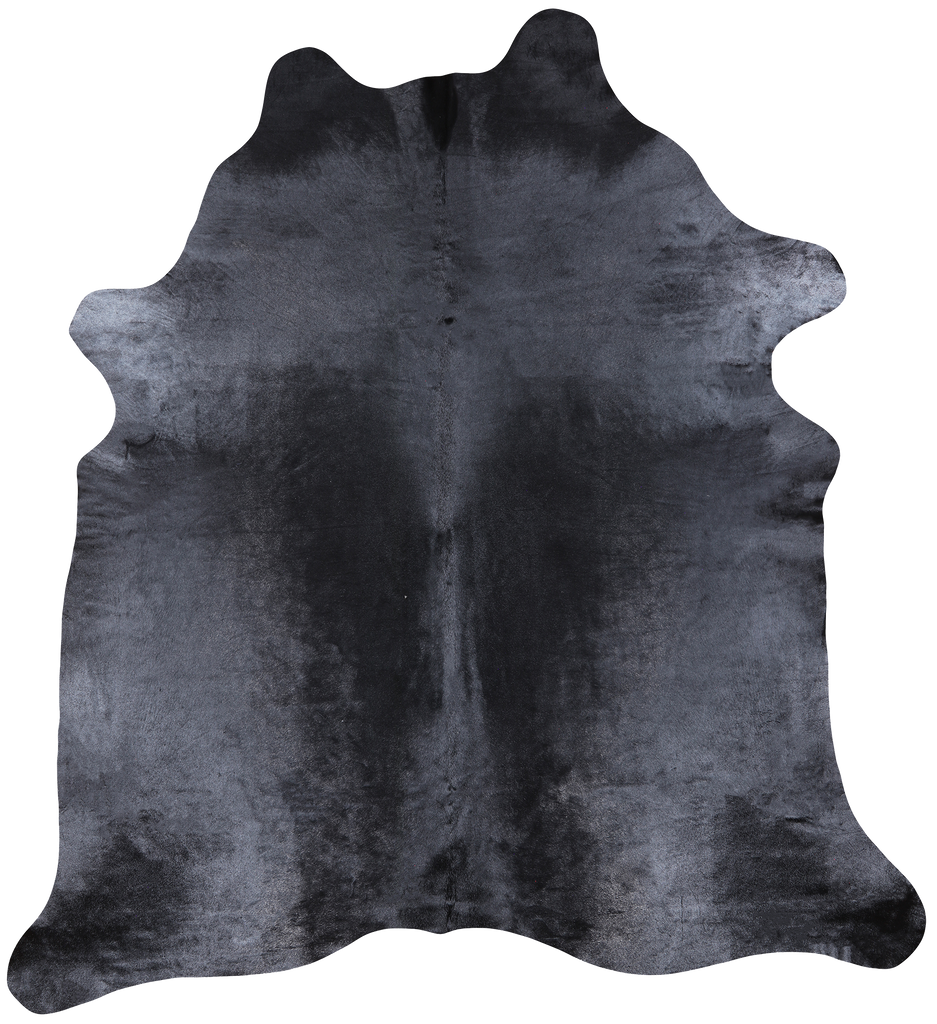 Black Dyed Cowhide Natural Cowhide Rug - XX-Large 7' 7"H x 6' 8"W