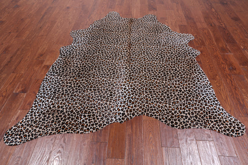Leopard Animal Print Natural Cowhide Rug - X-Large 7' 0