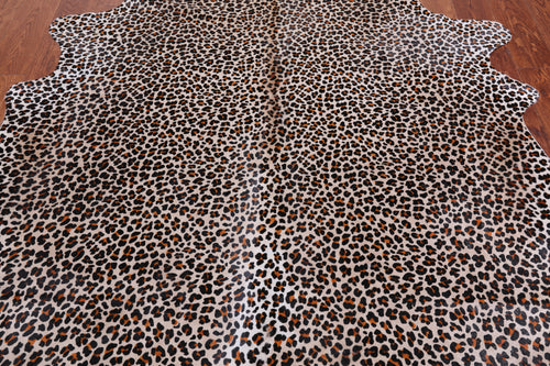Leopard Animal Print Natural Cowhide Rug - X-Large 7' 0