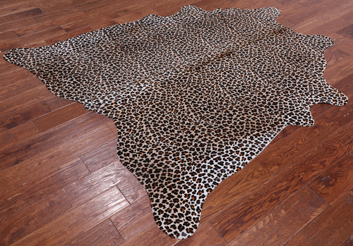 Leopard Animal Print Natural Cowhide Rug - X-Large 7' 0