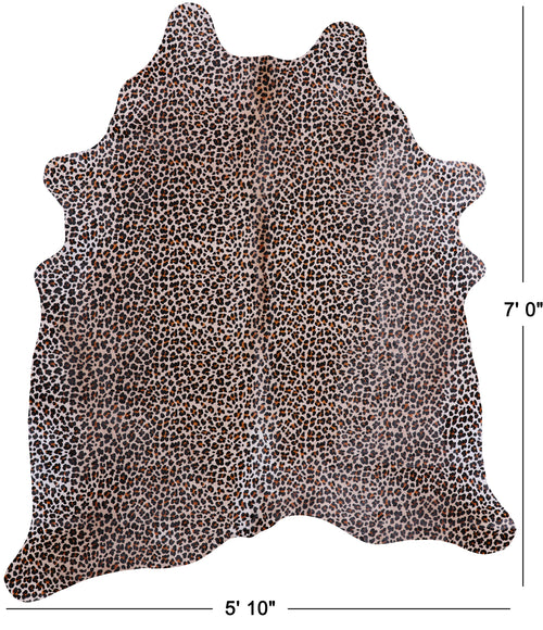 Leopard Animal Print Natural Cowhide Rug - X-Large 7' 0