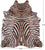 Brown Zebra Animal Print Natural Cowhide Rug - X-Large 7' 2"H x 6' 4"W