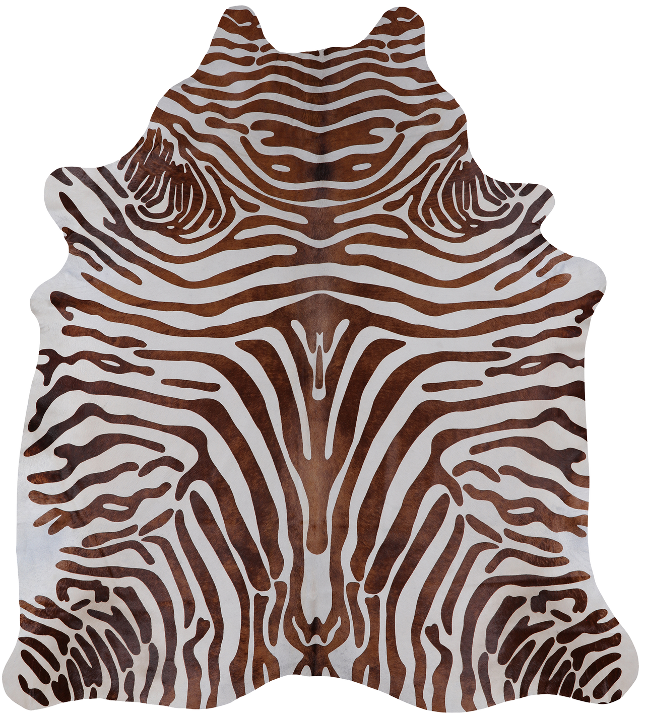 Brown Zebra Animal Print Natural Cowhide Rug - X-Large 7' 2"H x 6' 4"W