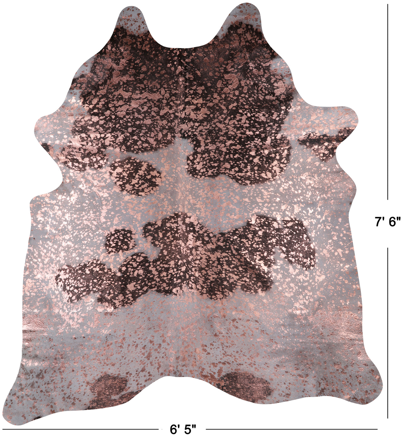 Pink Metallic Natural Cowhide Rug - XX-Large 7' 6"H x 6' 5"W