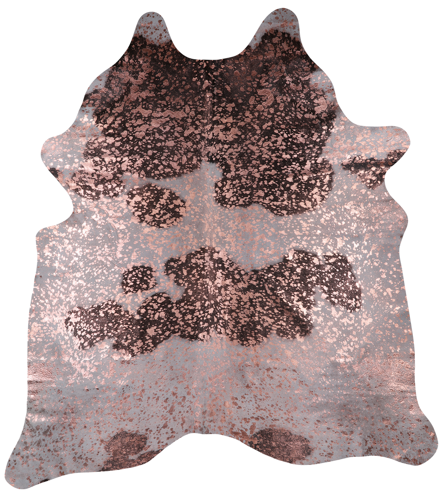 Pink Metallic Natural Cowhide Rug - XX-Large 7' 6"H x 6' 5"W