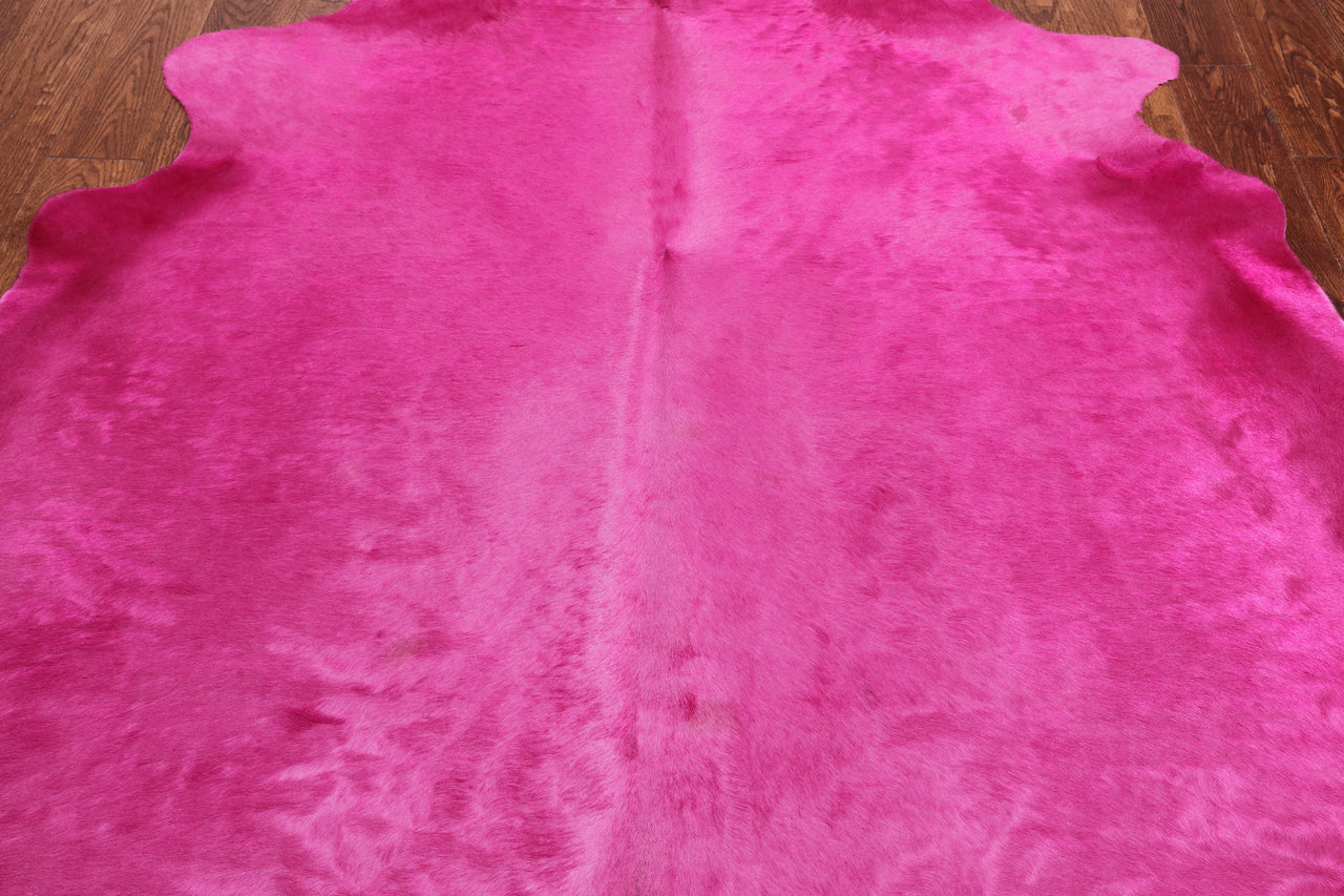 Pink Dyed Cowhide Natural Cowhide Rug - X-Large 7' 0"H x 6' 7"W