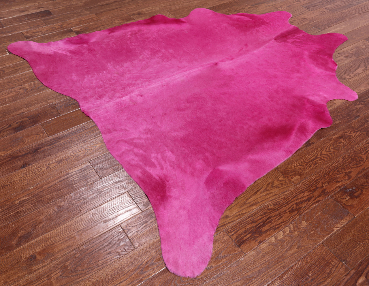 Pink Dyed Cowhide Natural Cowhide Rug - X-Large 7' 0"H x 6' 7"W