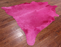 Thumbnail for Pink Dyed Cowhide Natural Cowhide Rug - X-Large 7' 0