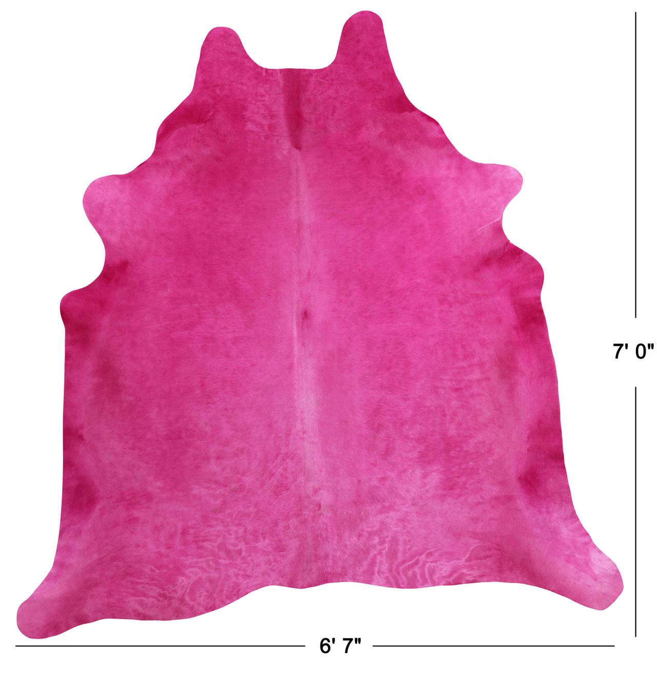 Pink Dyed Cowhide Natural Cowhide Rug - X-Large 7' 0"H x 6' 7"W