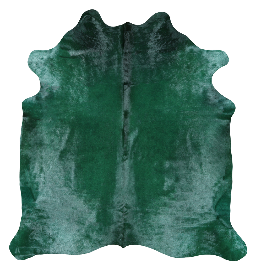 Dark Green Dyed Cowhide Natural Cowhide Rug - XX-Large 7' 6"H x 6' 10"W