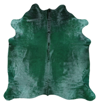 Thumbnail for Dark Green Dyed Cowhide Natural Cowhide Rug - XX-Large 7' 6
