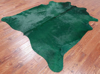 Thumbnail for Dark Green Dyed Cowhide Natural Cowhide Rug - XX-Large 7' 6