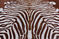 Thumbnail for Brown Zebra Animal Print Natural Cowhide Rug - X-Large 7' 2