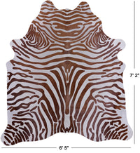 Thumbnail for Brown Zebra Animal Print Natural Cowhide Rug - X-Large 7' 2