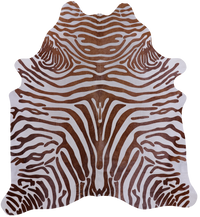 Thumbnail for Brown Zebra Animal Print Natural Cowhide Rug - X-Large 7' 2