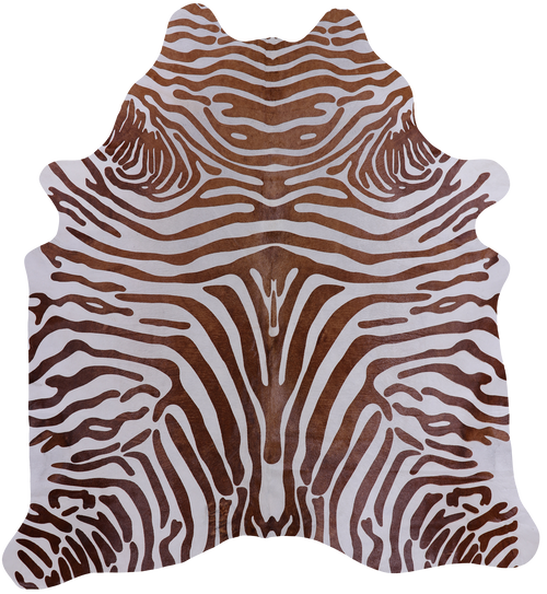 Brown Zebra Animal Print Natural Cowhide Rug - X-Large 7' 2
