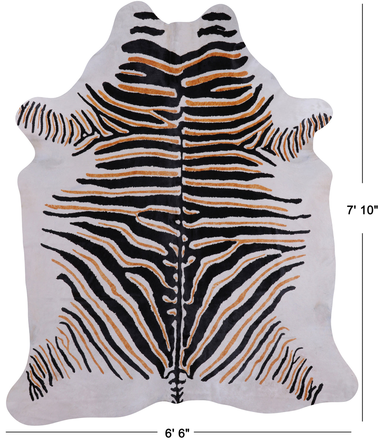 Zebra Animal Print Natural Cowhide Rug - XX-Large 7' 10"H x 6' 6"W