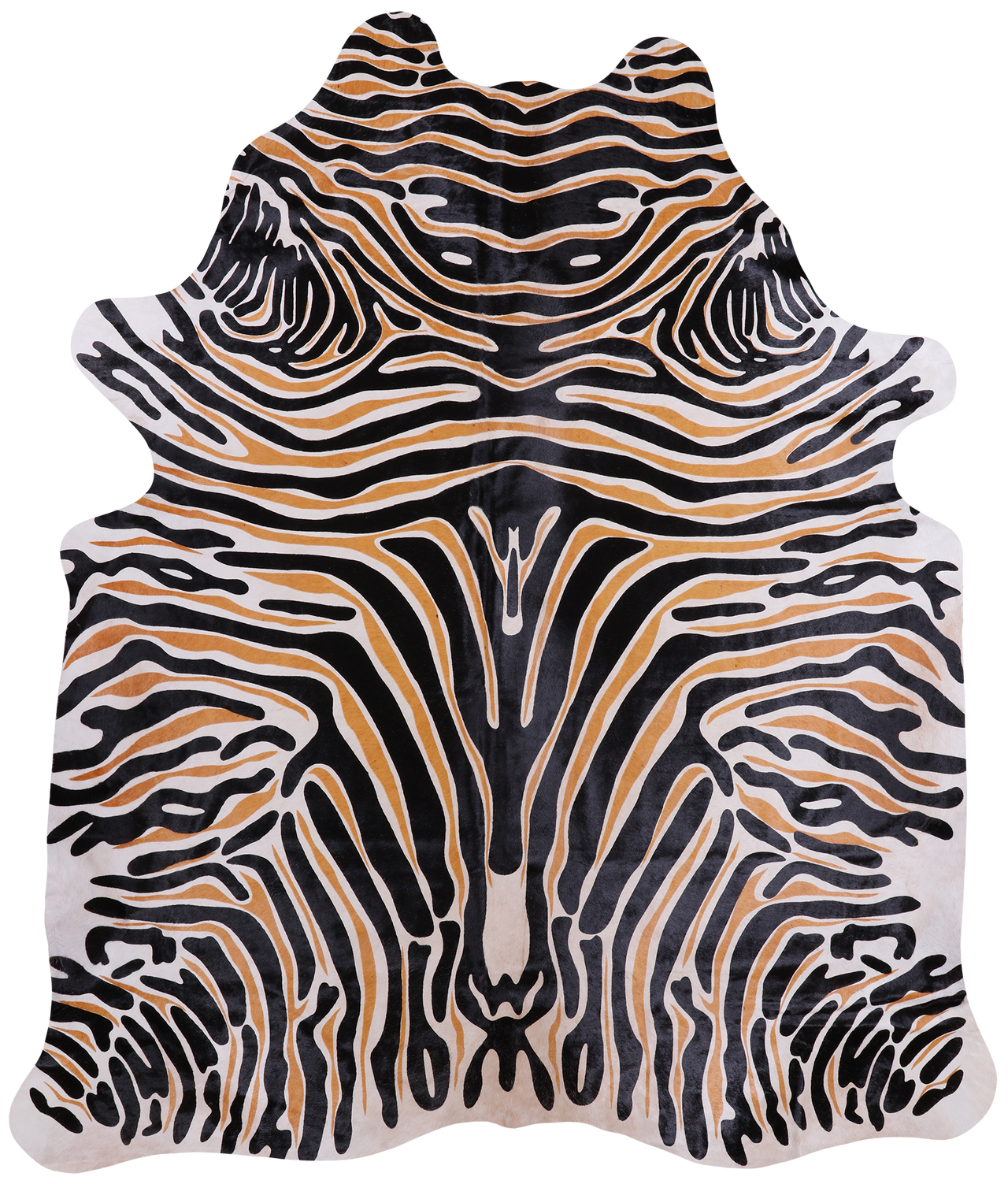 Zebra Animal Print Natural Cowhide Rug - XX-Large 7' 5"H x 6' 3"W