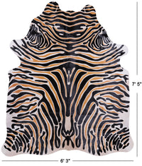 Thumbnail for Zebra Animal Print Natural Cowhide Rug - XX-Large 7' 5