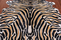 Thumbnail for Zebra Animal Print Natural Cowhide Rug - XX-Large 7' 5