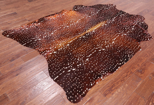 Deer Animal Print Natural Cowhide Rug - XX-Large 7' 6