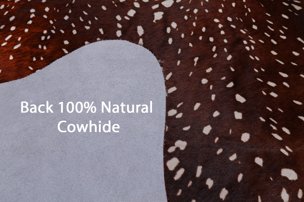 Deer Animal Print Natural Cowhide Rug - XX-Large 7' 6"H x 5' 8"W