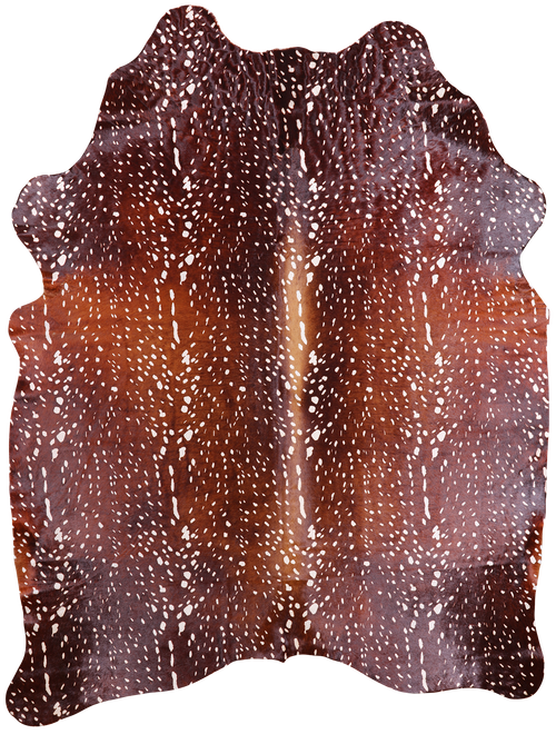 Deer Animal Print Natural Cowhide Rug - XX-Large 7' 6