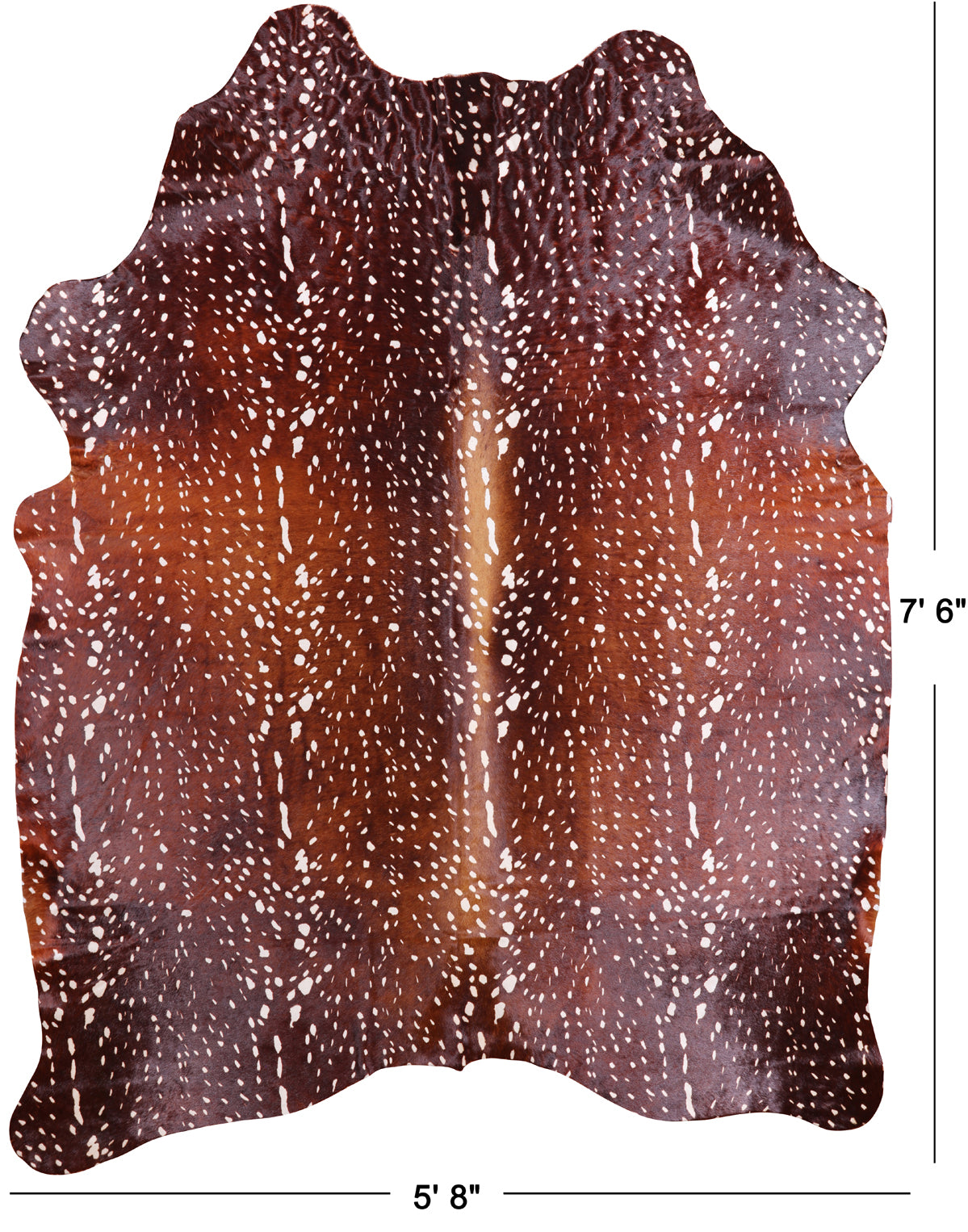 Deer Animal Print Natural Cowhide Rug - XX-Large 7' 6"H x 5' 8"W