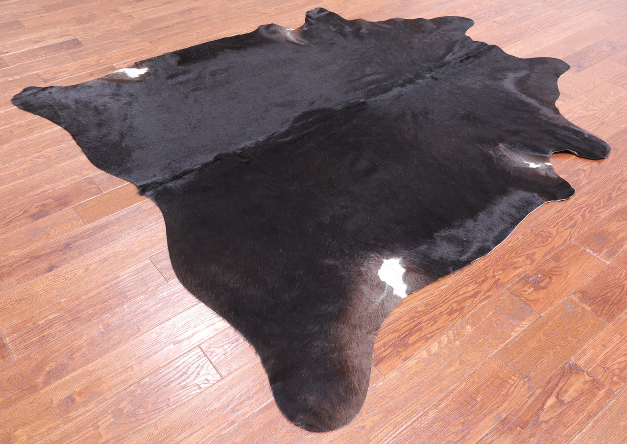 Dark Brown Natural Cowhide Rug - X-Large 7' 3"H x 6' 9"W