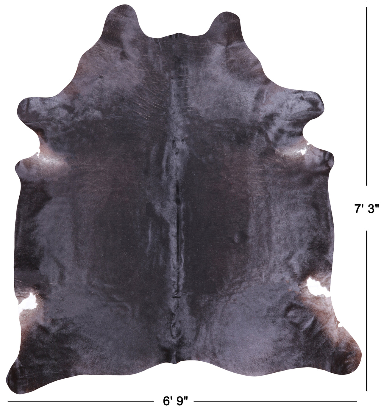 Dark Brown Natural Cowhide Rug - X-Large 7' 3"H x 6' 9"W