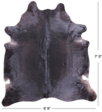 Thumbnail for Dark Brown Natural Cowhide Rug - X-Large 7' 3