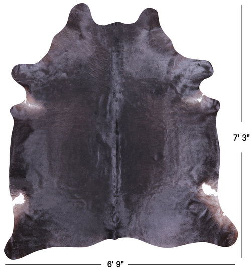 Dark Brown Natural Cowhide Rug - X-Large 7' 3