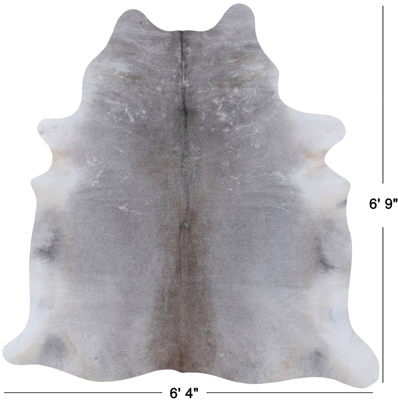 Grey Natural Cowhide Rug - X-Large 6' 9"H x 6' 4"W