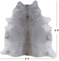 Thumbnail for Grey Natural Cowhide Rug - X-Large 6' 9