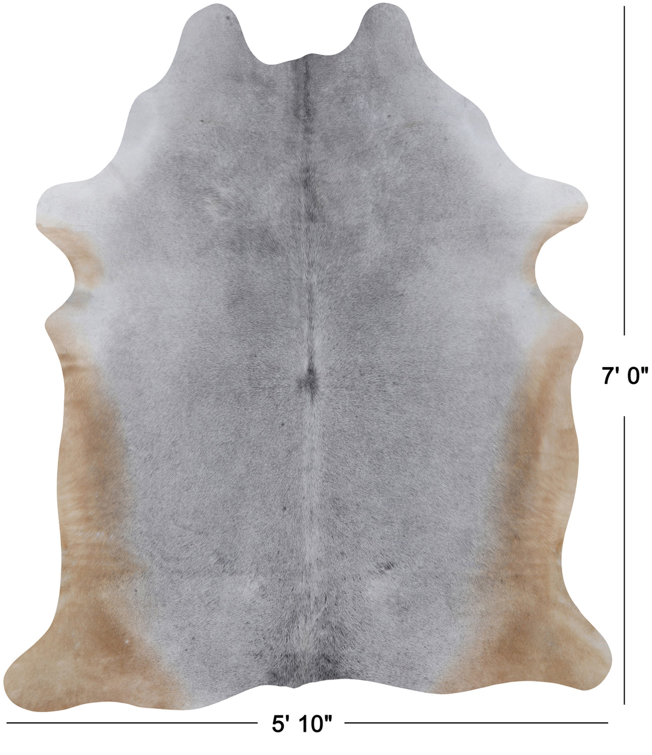Grey Natural Cowhide Rug - X-Large 7' 0"H x 5' 10"W