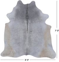 Thumbnail for Grey Natural Cowhide Rug - X-Large 7' 0