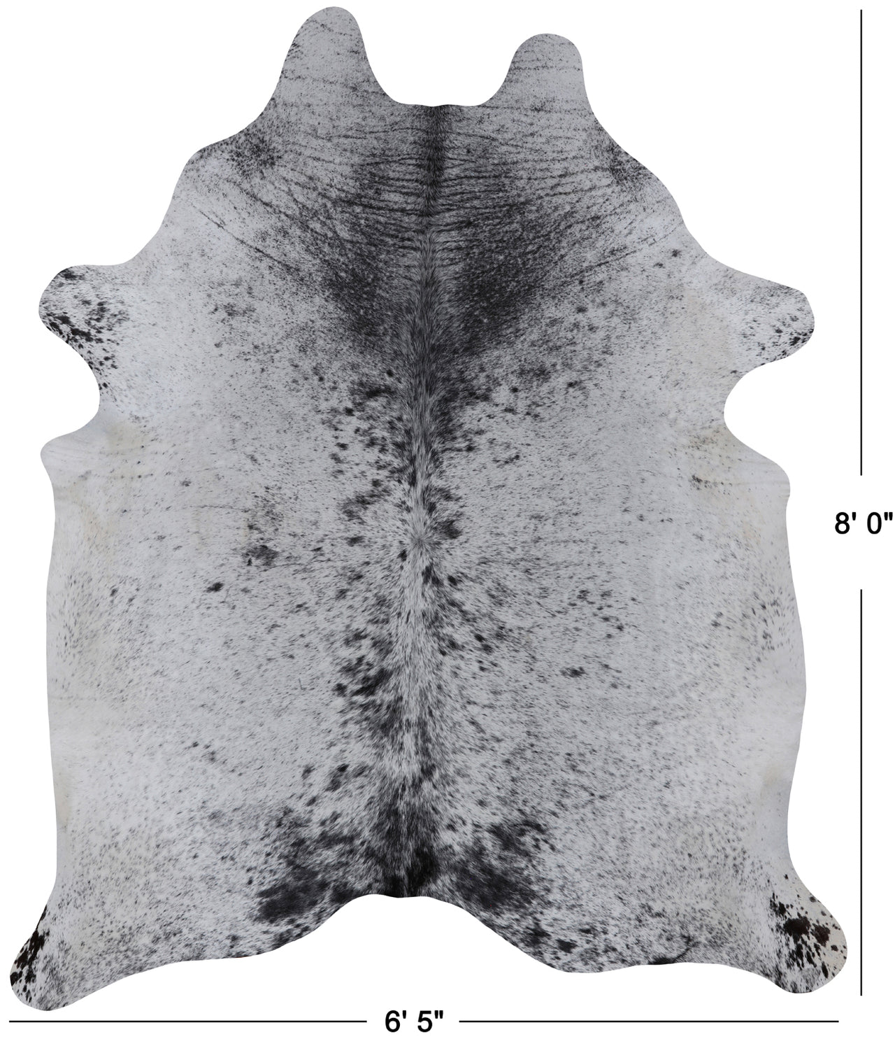 Black Salt & Pepper Natural Cowhide Rug - XX-Large 8' 0"H x 6' 5"W