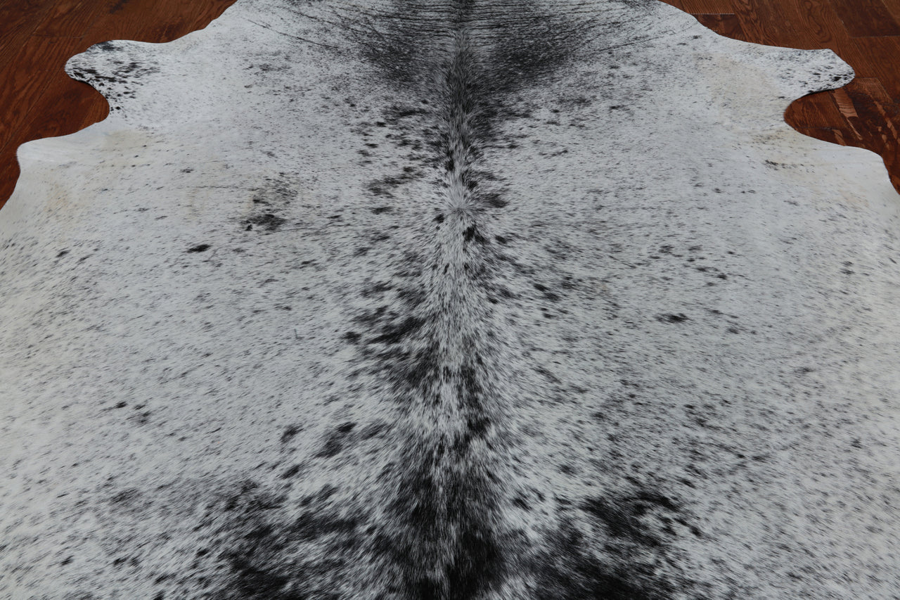 Black Salt & Pepper Natural Cowhide Rug - XX-Large 8' 0"H x 6' 5"W
