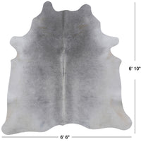 Thumbnail for Grey Natural Cowhide Rug - X-Large 6' 10