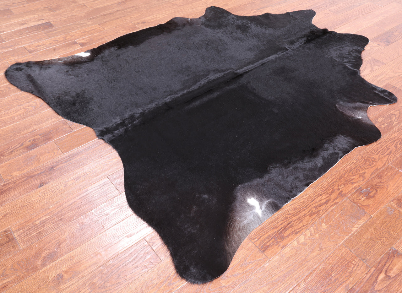 Black Natural Cowhide Rug - XX-Large 7' 4"H x 6' 3"W
