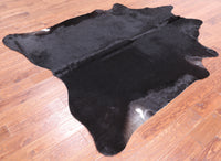 Thumbnail for Black Natural Cowhide Rug - XX-Large 7' 4