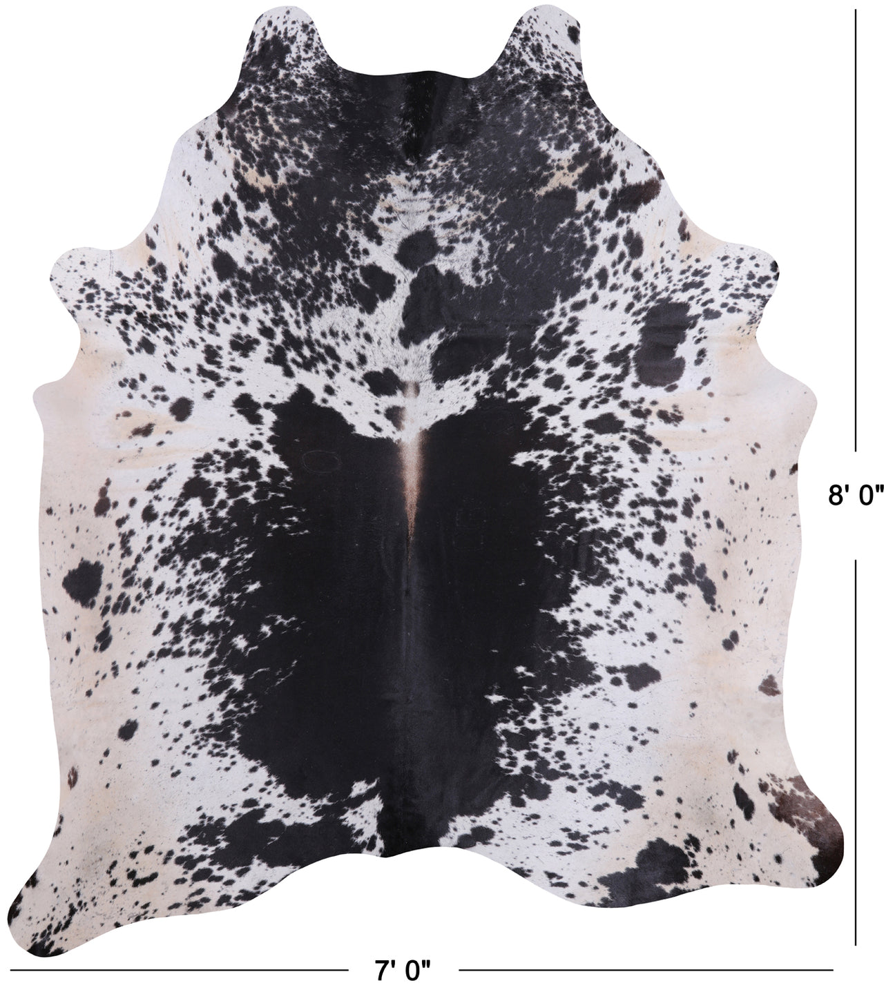 Salt & Pepper Natural Cowhide Rug - XX-Large 8' 0"H x 7' 0"W