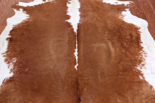 Brown & White Natural Cowhide Rug - Large 6' 4