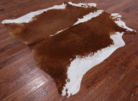 Thumbnail for Brown & White Natural Cowhide Rug - Large 6' 4