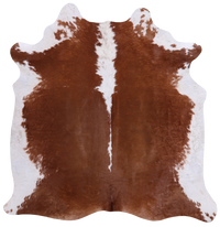 Thumbnail for Brown & White Natural Cowhide Rug - Large 6' 4