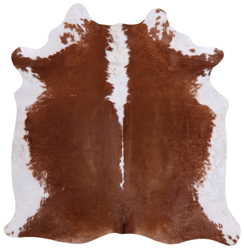 Brown & White Natural Cowhide Rug - Large 6' 4