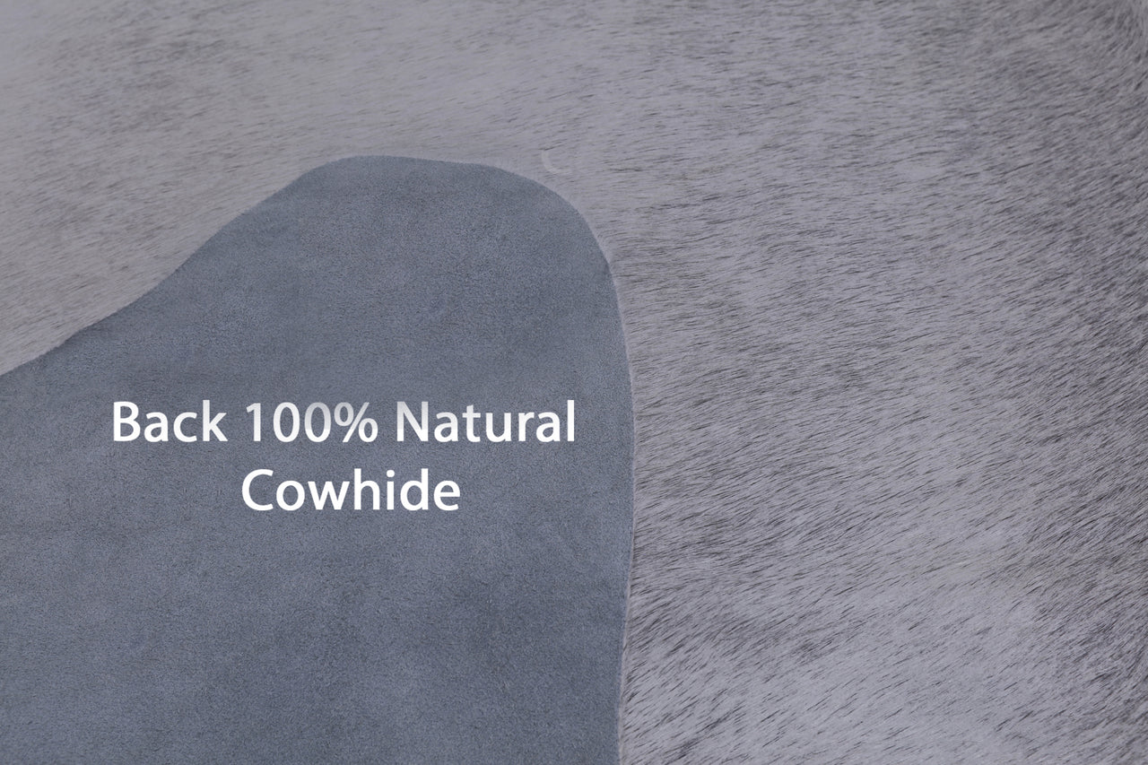 Grey Natural Cowhide Rug - X-Large 7' 1"H x 6' 6"W