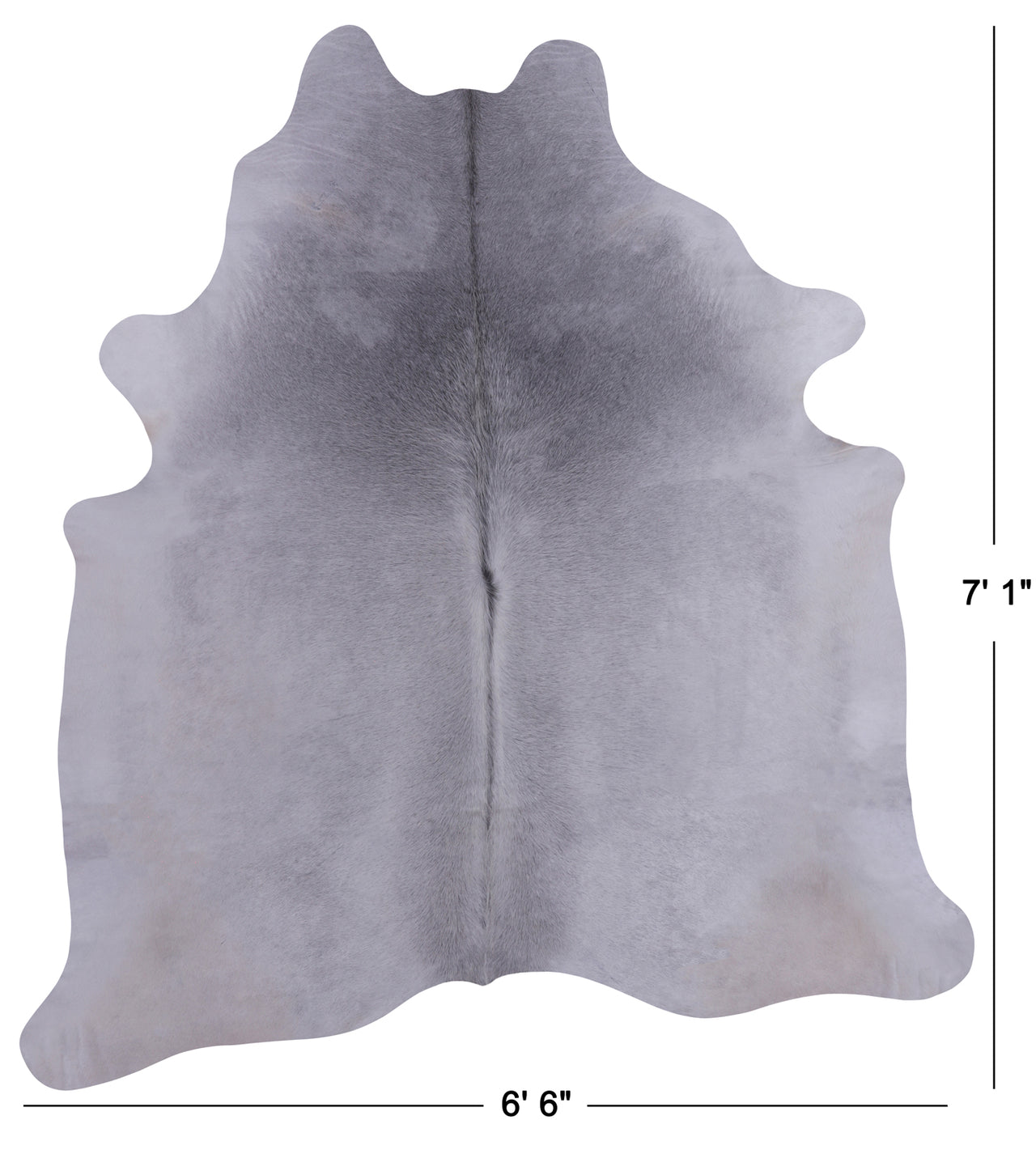 Grey Natural Cowhide Rug - X-Large 7' 1"H x 6' 6"W